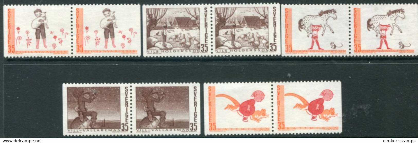 SWEDEN 1969 Children's Book Illustrations MNH / **.  Michel 657-61 - Unused Stamps