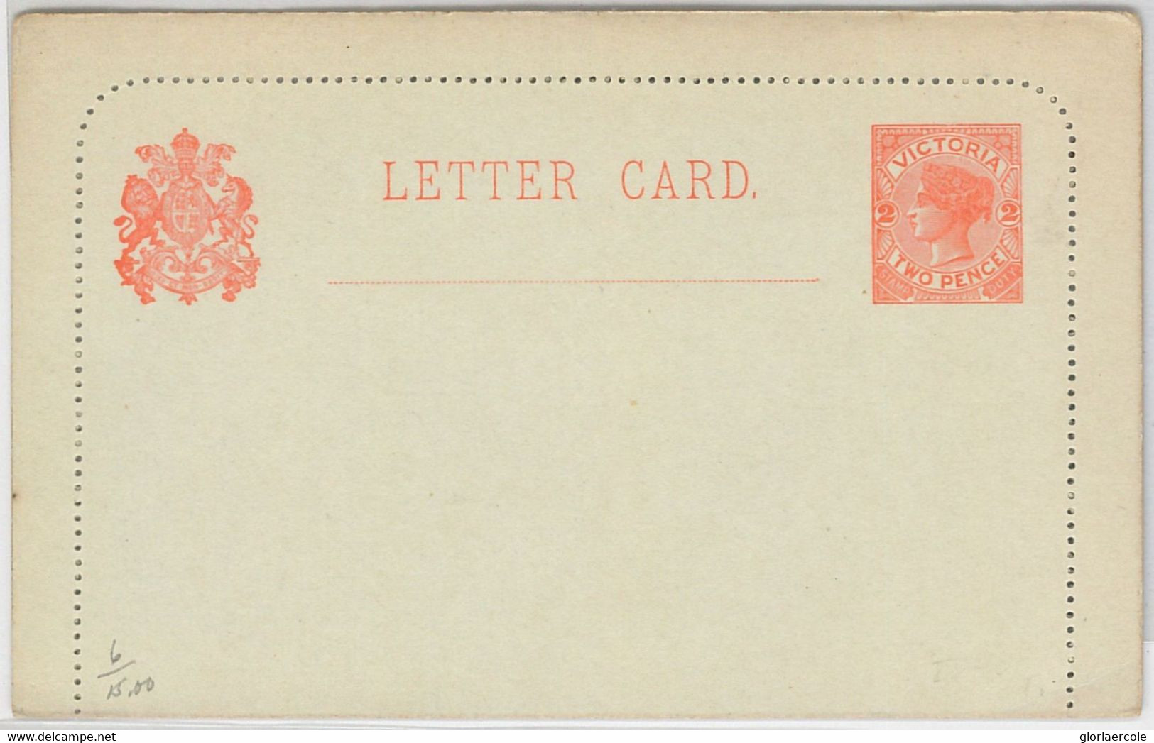 48729  - VICTORIA -  POSTAL STATIONERY: LETTER CARD - Higgings & Gage # 6 - Lettres & Documents