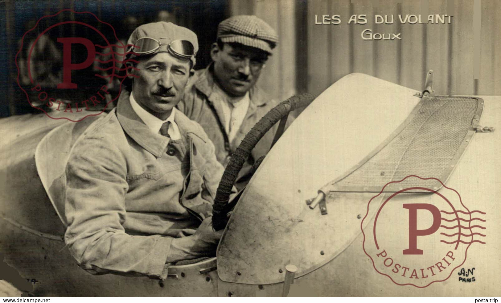 Rppc Carte Photo AUTOMOBILE LES AS DU VOLANT PILOTE GOUX - Rally