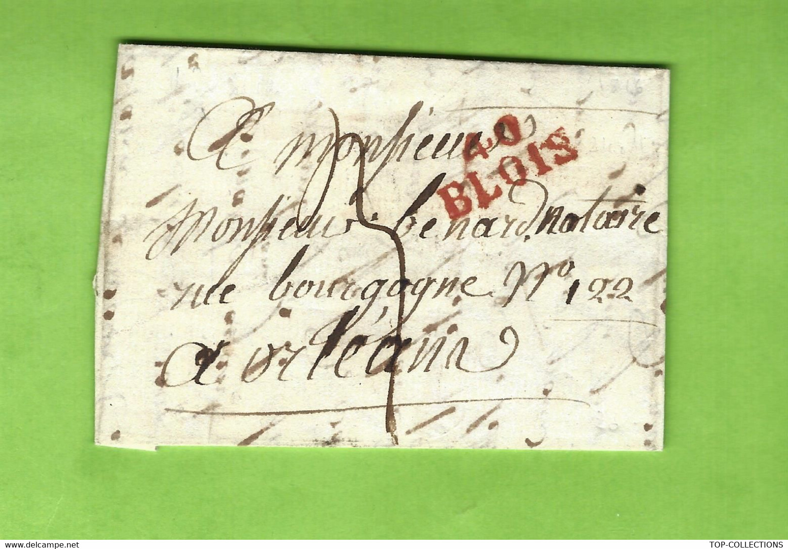 PARTIE DE LAC  1816  MARQUE POSTALE 40 BLOIS Pour Orléans  V.SCANS - 1800 – 1899