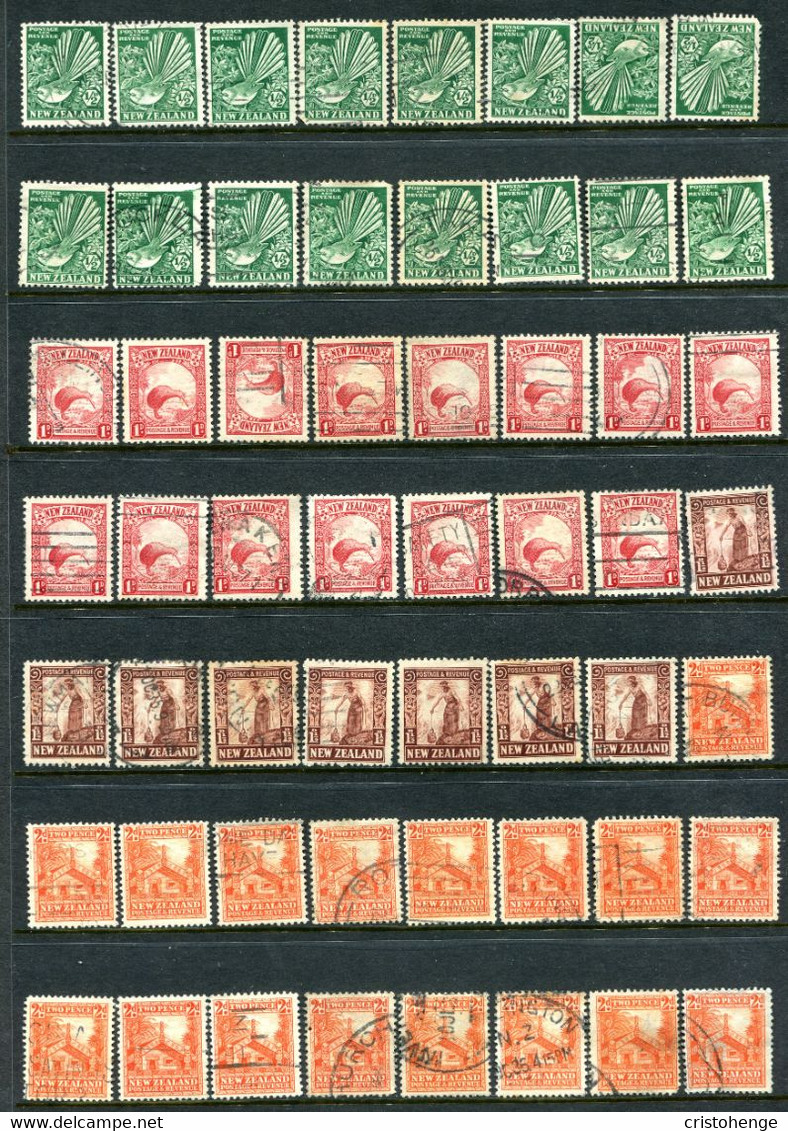 New Zealand 1935-42 Pictorials Used Collection - Single & Multiple Wmks., Various Perfs. Etc. (Some Faults) - Usados
