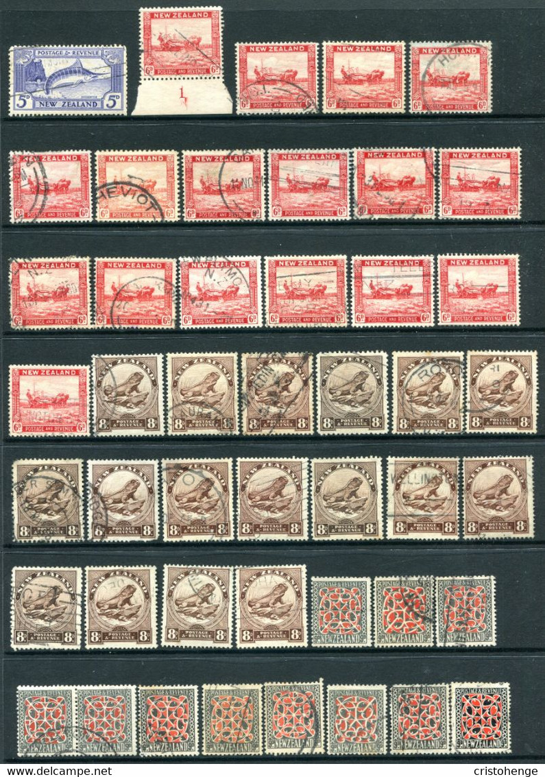 New Zealand 1935-42 Pictorials Used Collection - Single & Multiple Wmks., Various Perfs. Etc. (Some Faults) - Gebruikt