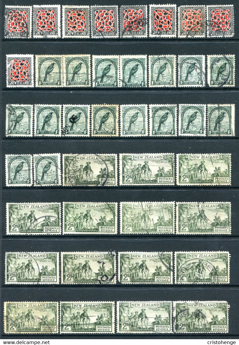 New Zealand 1935-42 Pictorials Used Collection - Single & Multiple Wmks., Various Perfs. Etc. (Some Faults) - Oblitérés