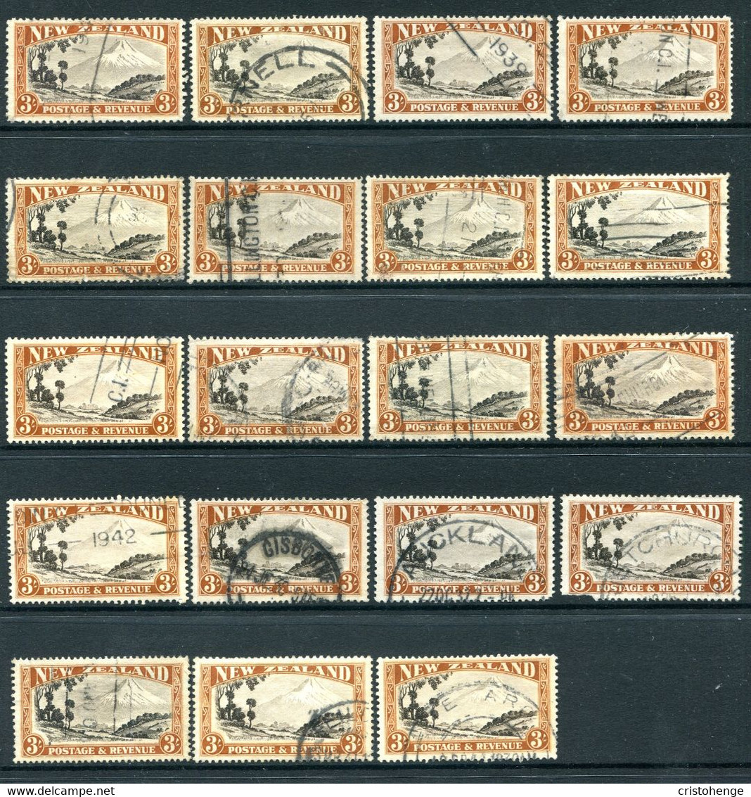 New Zealand 1935-42 Pictorials Used Collection - Single & Multiple Wmks., Various Perfs. Etc. (Some Faults) - Oblitérés