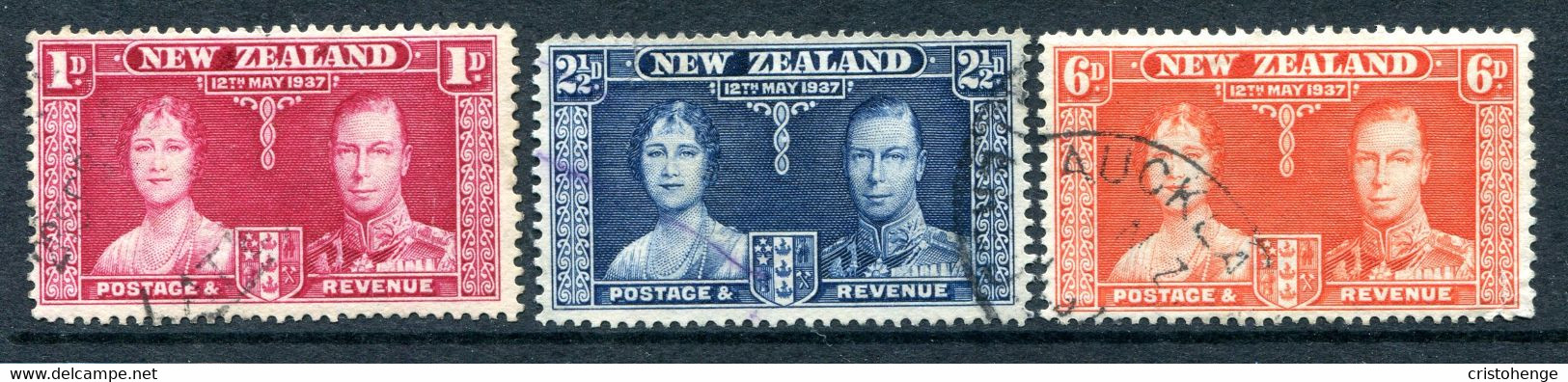 New Zealand 1937 KGVI Coronation Set Used (SG 599-601) - Gebraucht