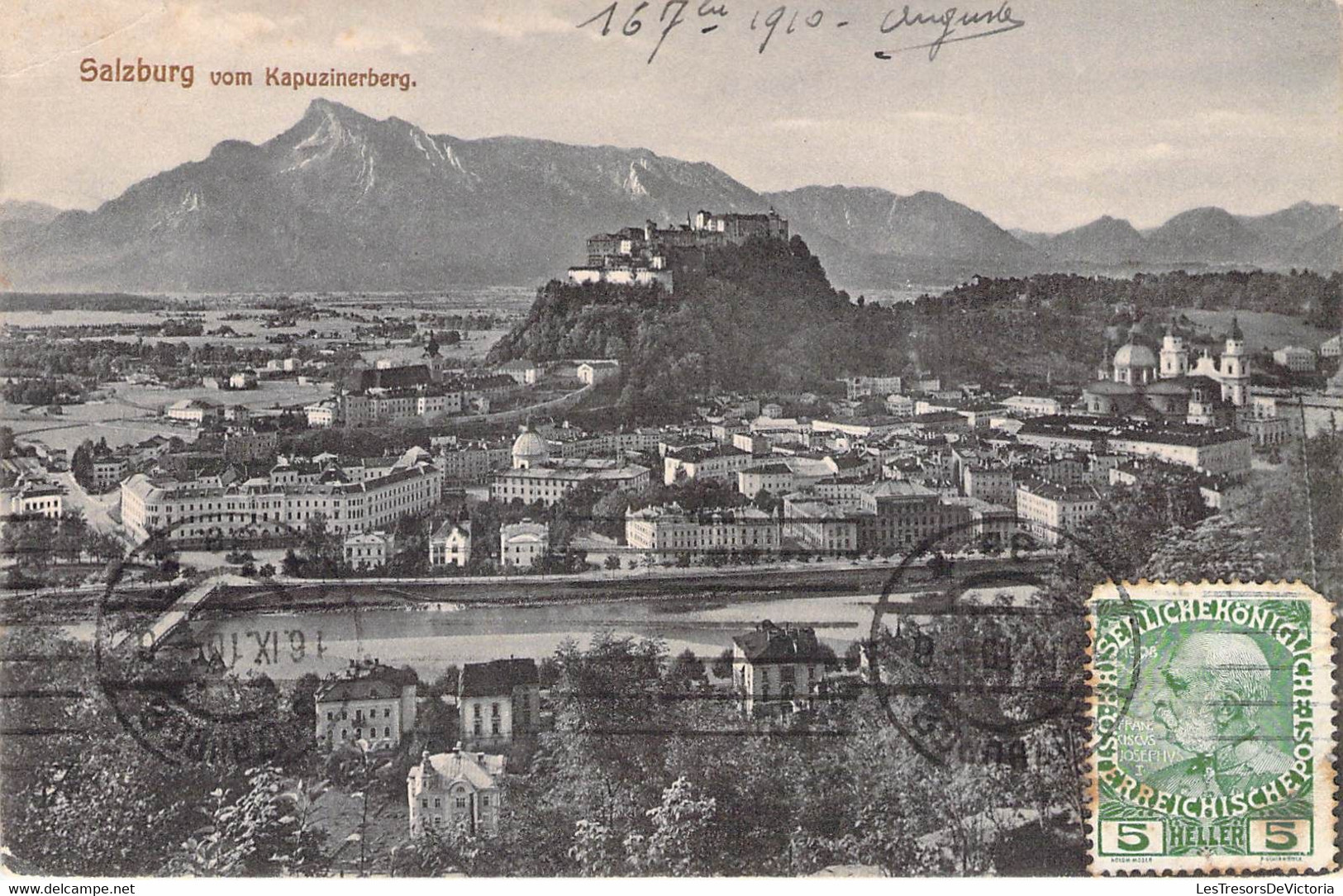 CPA Salzburg Vom Kapuzinerberg - Oblitéré En 1910 - Salzburg Stadt