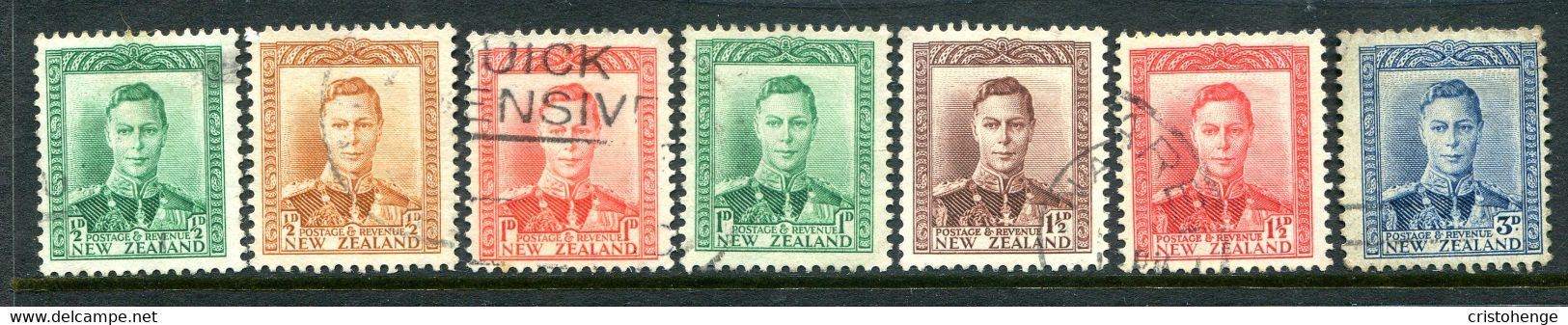 New Zealand 1938-44 King George VI Definitives Set Used (SG 603-609) - Gebruikt