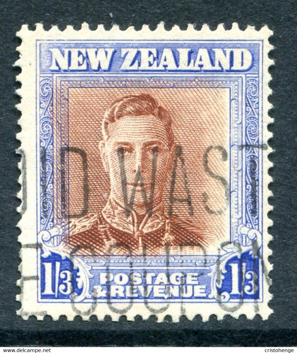 New Zealand 1947-52 King George VI Definitives - 1/3 Brown & Blue - Wmk. Sidewayst Used (SG 687) - Usati