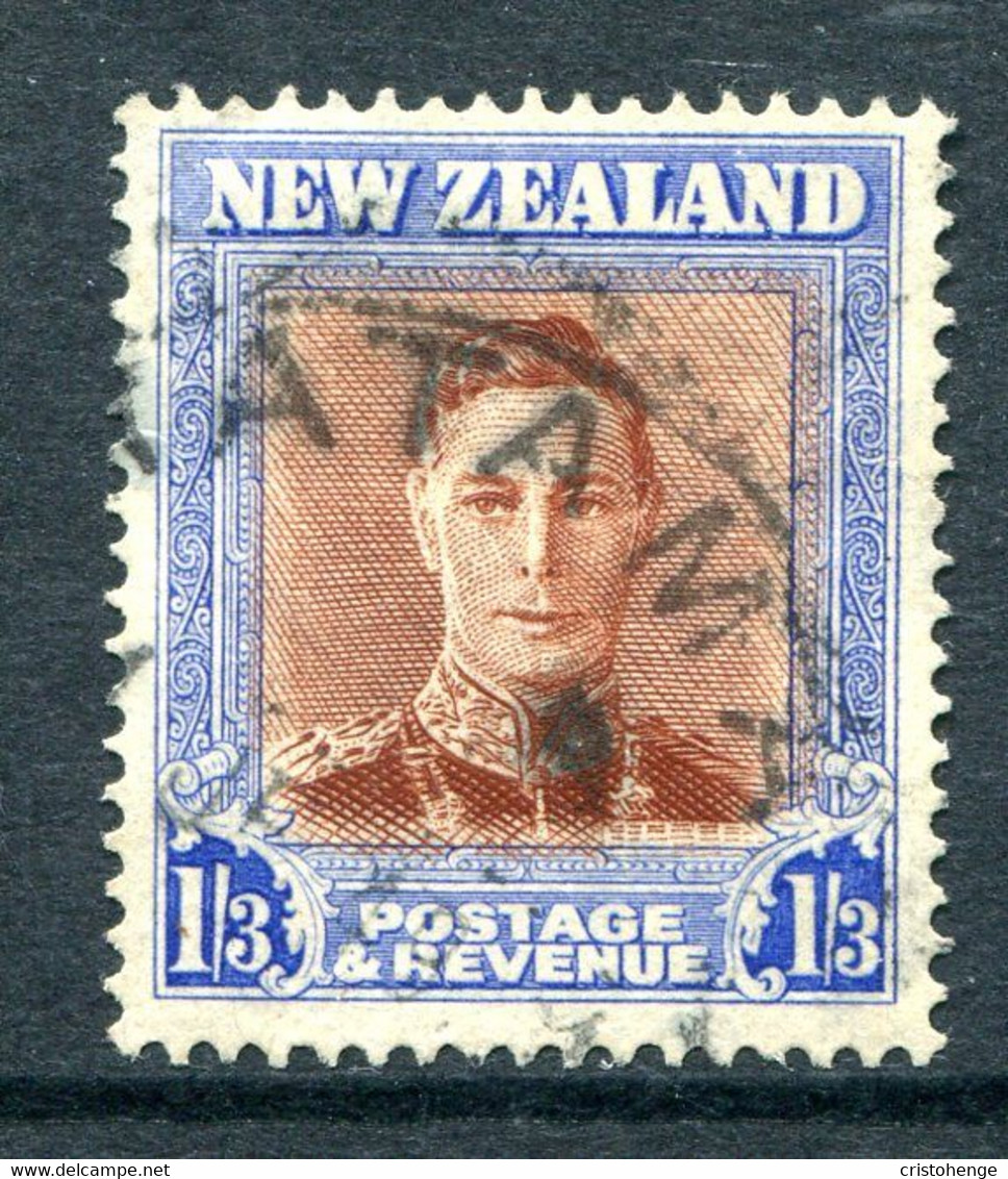 New Zealand 1947-52 King George VI Definitives - 1/3 Brown & Blue - Wmk. Sidewayst Used (SG 687) - Oblitérés