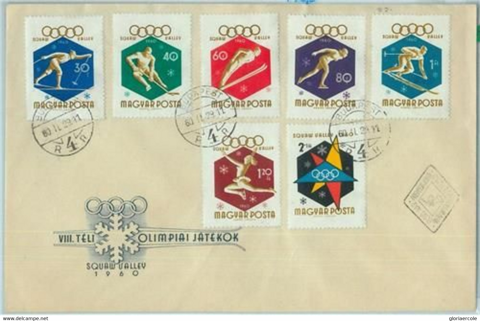 68000 - HUNGARY - POSTAL HISTORY -   Squaw Valley 1960 Winter Olympic Games FDC - Hiver 1960: Squaw Valley