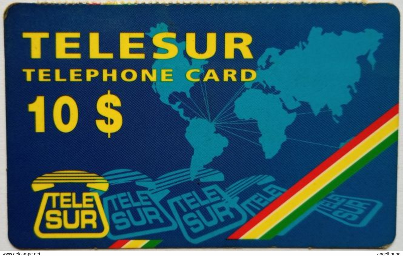 Surinam $10 "  World Map And Telesur Logo " - Surinam