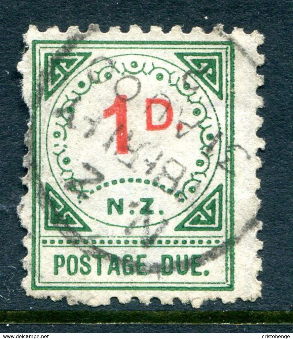 New Zealand 1899-1900 Postage Dues - 13 Ornaments & Large D - 1d Carmine & Green Used (SG D10) - Portomarken