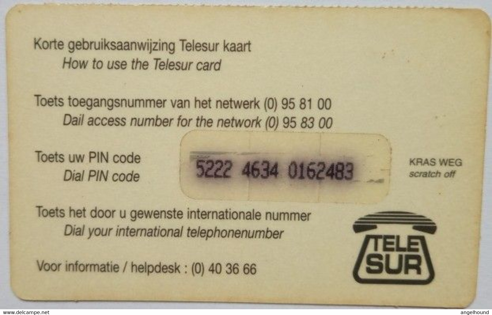 Surinam $3 Telesur Travel Card Green - Suriname