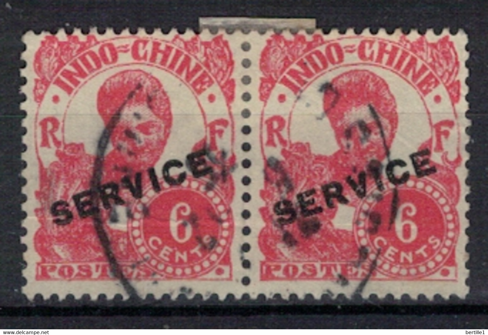 INDOCHINE      N°  YVERT SERVICE 22  X 2 OBLITERE  ( OB 3/32 ) - Sonstige & Ohne Zuordnung