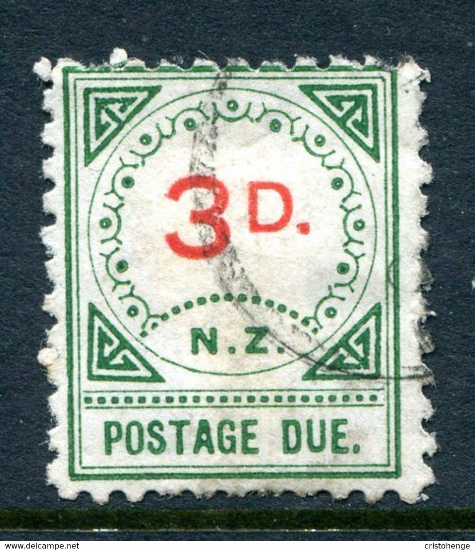 New Zealand 1899-1900 Postage Dues - 13 Ornaments & Large D - 3d Carmine & Green Used (SG D12) - Impuestos