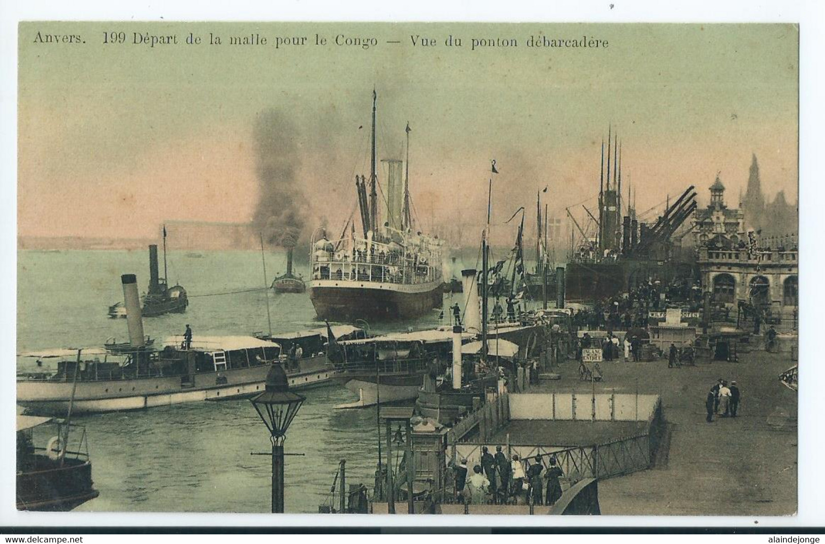 Anvers - Antwerpen - Départ De La Malle Pour Le Congo - Vue Du Ponton Débarcadère - Antwerpen