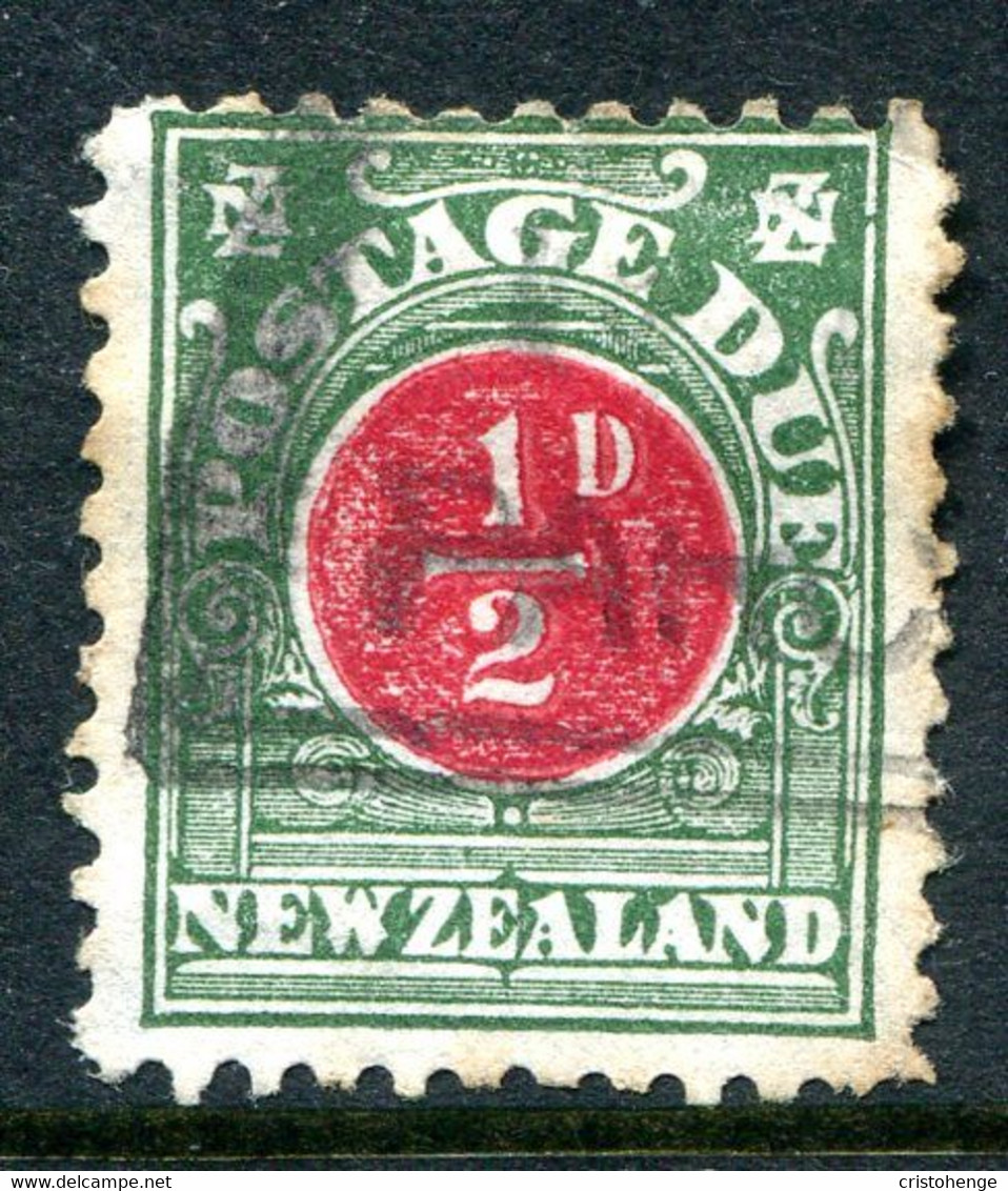 New Zealand 1904-08 Postage Dues - Cowan Paper - P.11 - ½d Red & Deep Green Used (SG D18) - Segnatasse