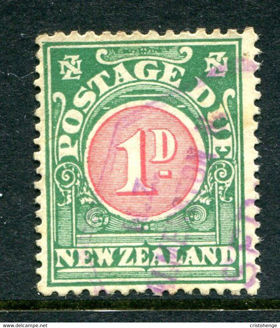 New Zealand 1919-20 Postage Dues - De La Rue Paper - P.14 X 15 - 1d Carmine & Green Used (SG D24) - Postage Due