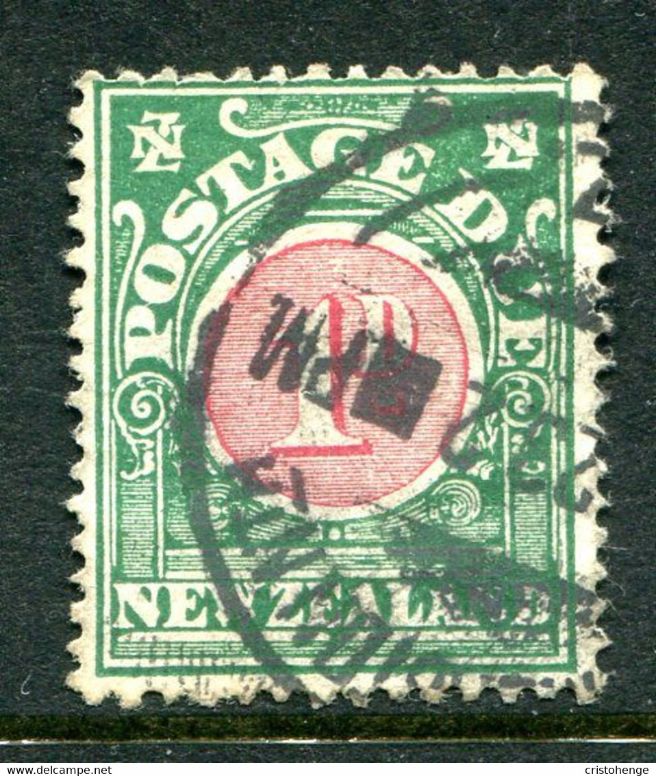 New Zealand 1919-20 Postage Dues - De La Rue Paper - P.14 X 15 - 1d Carmine & Green Used (SG D24) - Strafport