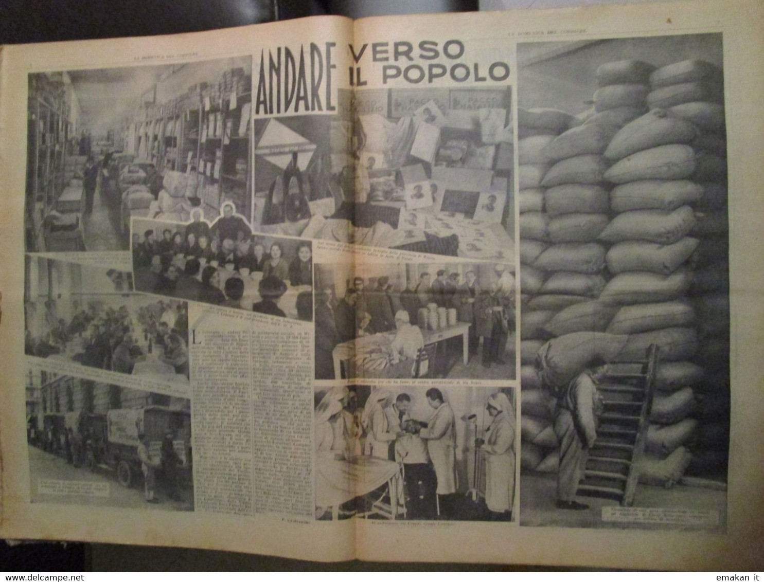 # DOMENICA DEL CORRIERE N 1 /1937 IL DUCE A LITTORIA/ SALVADOR / VERSO IL POPOLO - First Editions