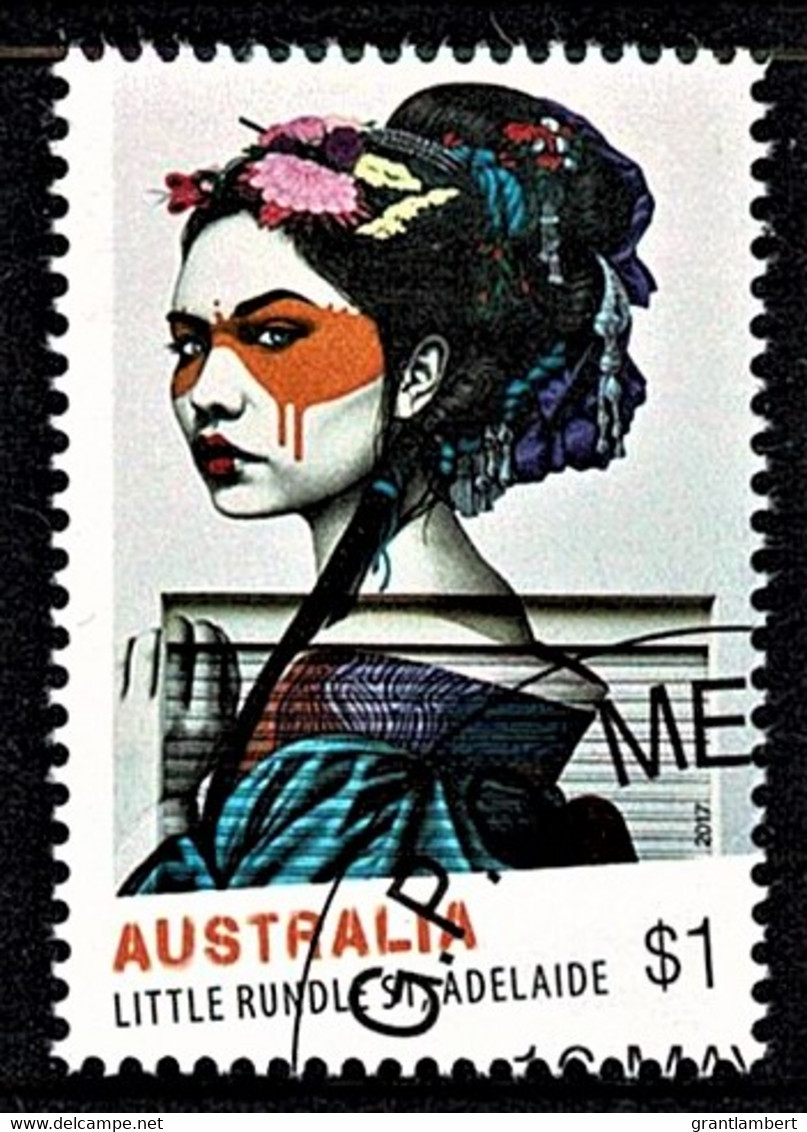 Australia 2017 Street Art $1 Little Rundle St, Adelaide CTO - Used Stamps