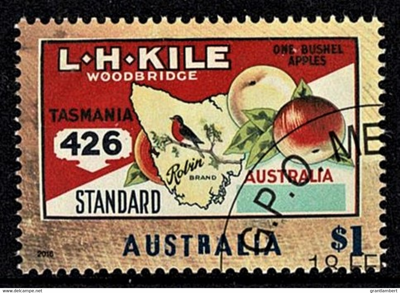 Australia 2016 Nostalgic Fruit Labels $1 Kile, Apples CTO - Used Stamps