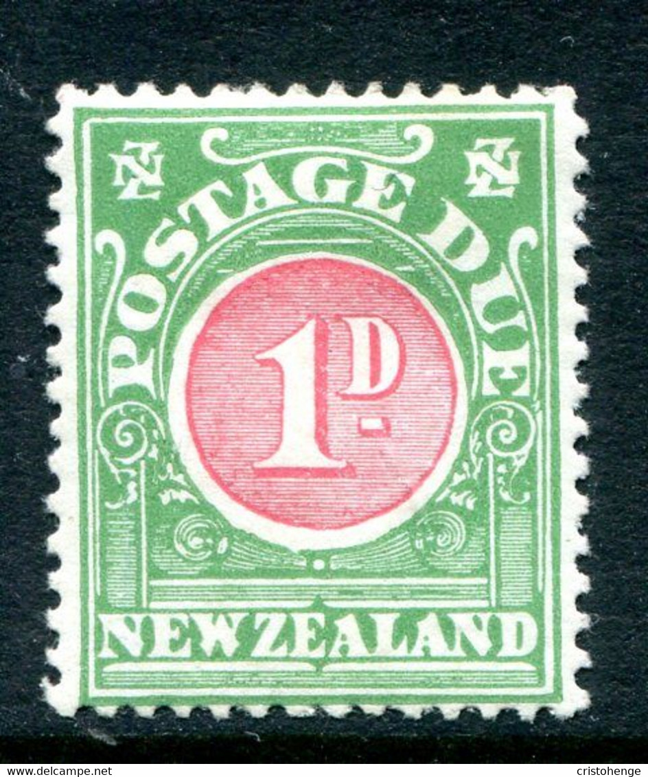 New Zealand 1925-35 Postage Dues - Cowan Paper - P.14 - 1d Carmine & Green HM (SG D34) - Strafport