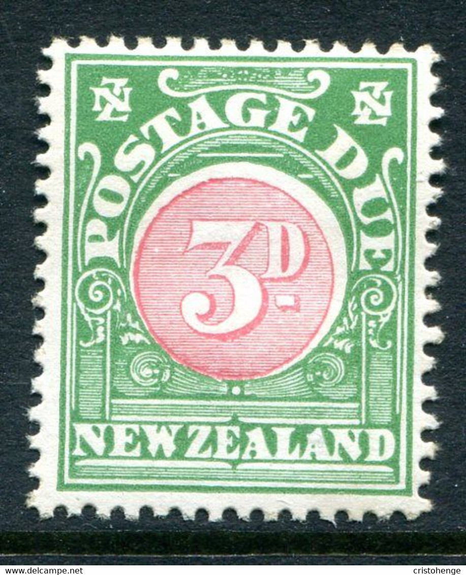 New Zealand 1925-35 Postage Dues - Cowan Paper - P.14 - 3d Carmine & Green HM (SG D36) - Segnatasse