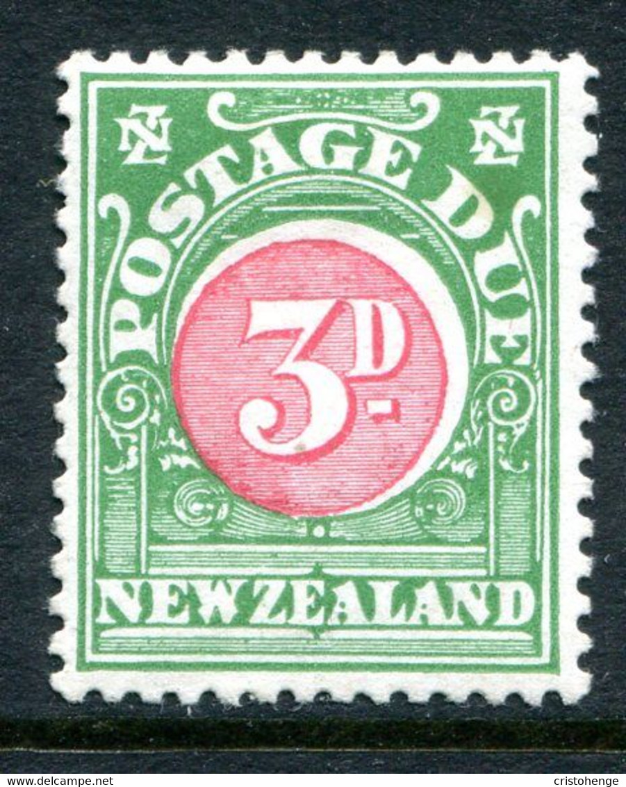 New Zealand 1925-35 Postage Dues - Cowan Paper - P.14 - 3d Carmine & Green HM (SG D36) - Segnatasse