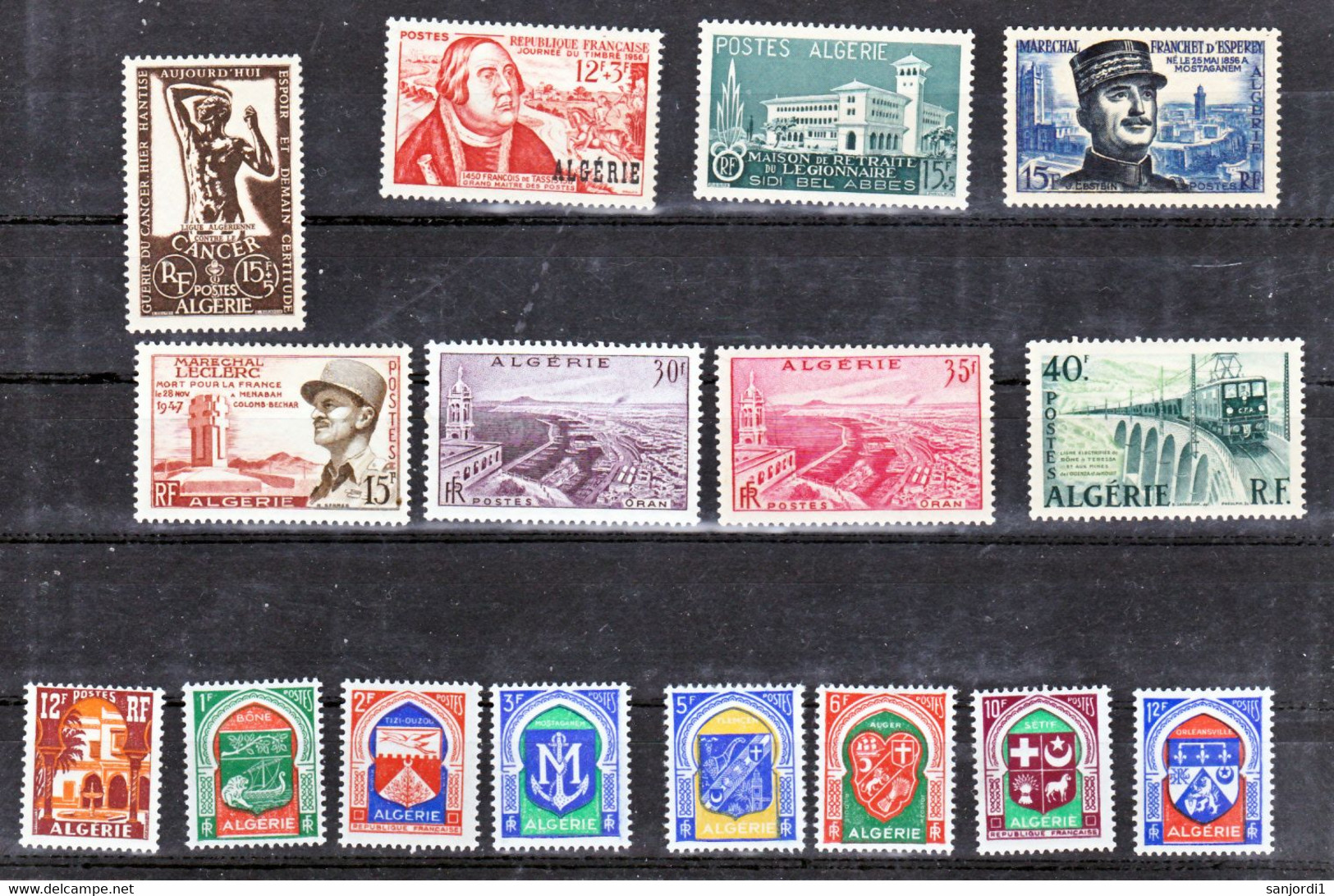 Algérie 332/340 1956 Neuf Avec Trace De Charnière* TB Mh Con Charnela Cote 27.25 - Años Completos