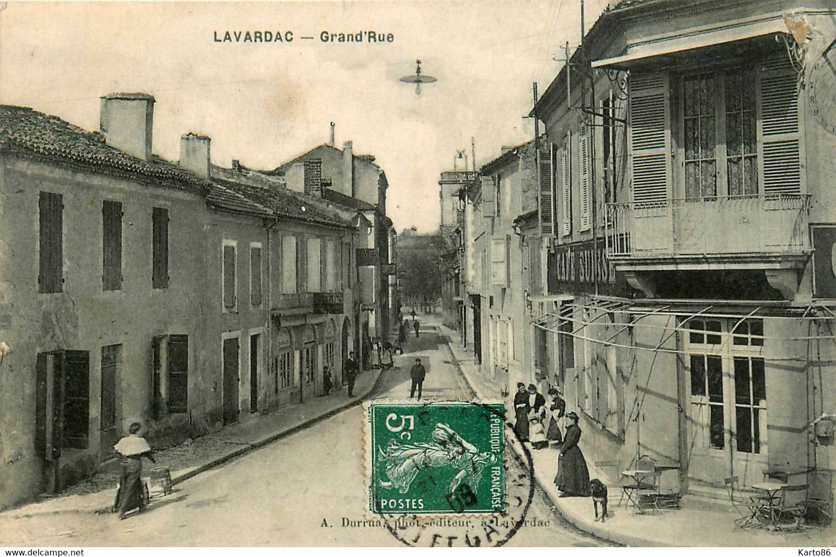 Lavardac * Grand'rue * Le Café SUISSE * Villageois - Lavardac