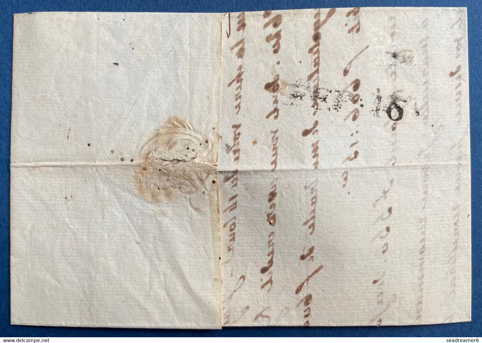 Lettre De MENTON 1824 Marque Sarde + Date Manuscrite Pour Nice TTB - ...-1885 Vorphilatelie