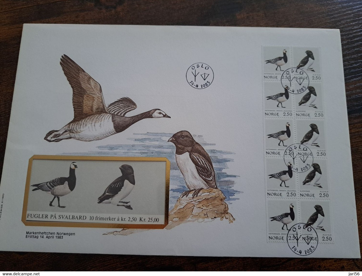 NICE LETTER NORWAY /BIRDS   / BIG COVER / STAMPBOOKLET         ** BRIEF 124** - Lettres & Documents
