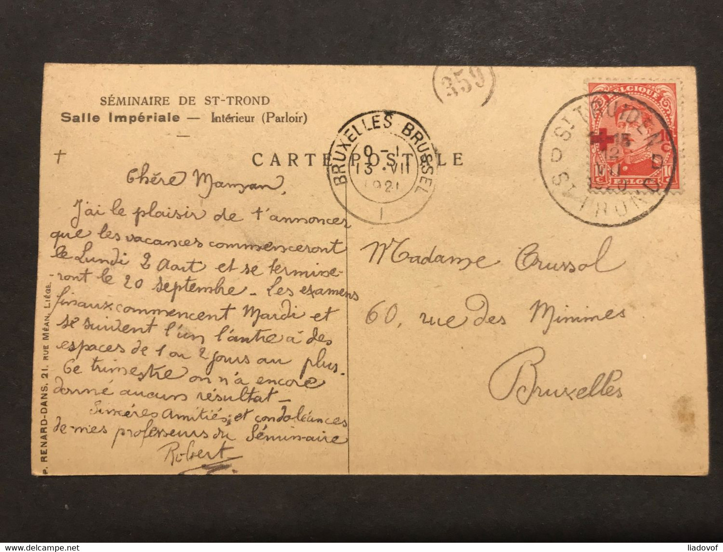 Postkaart Gefrankeerd OBP 153 - EC ST TRUIDEN ST TROND - 1914-1915 Cruz Roja