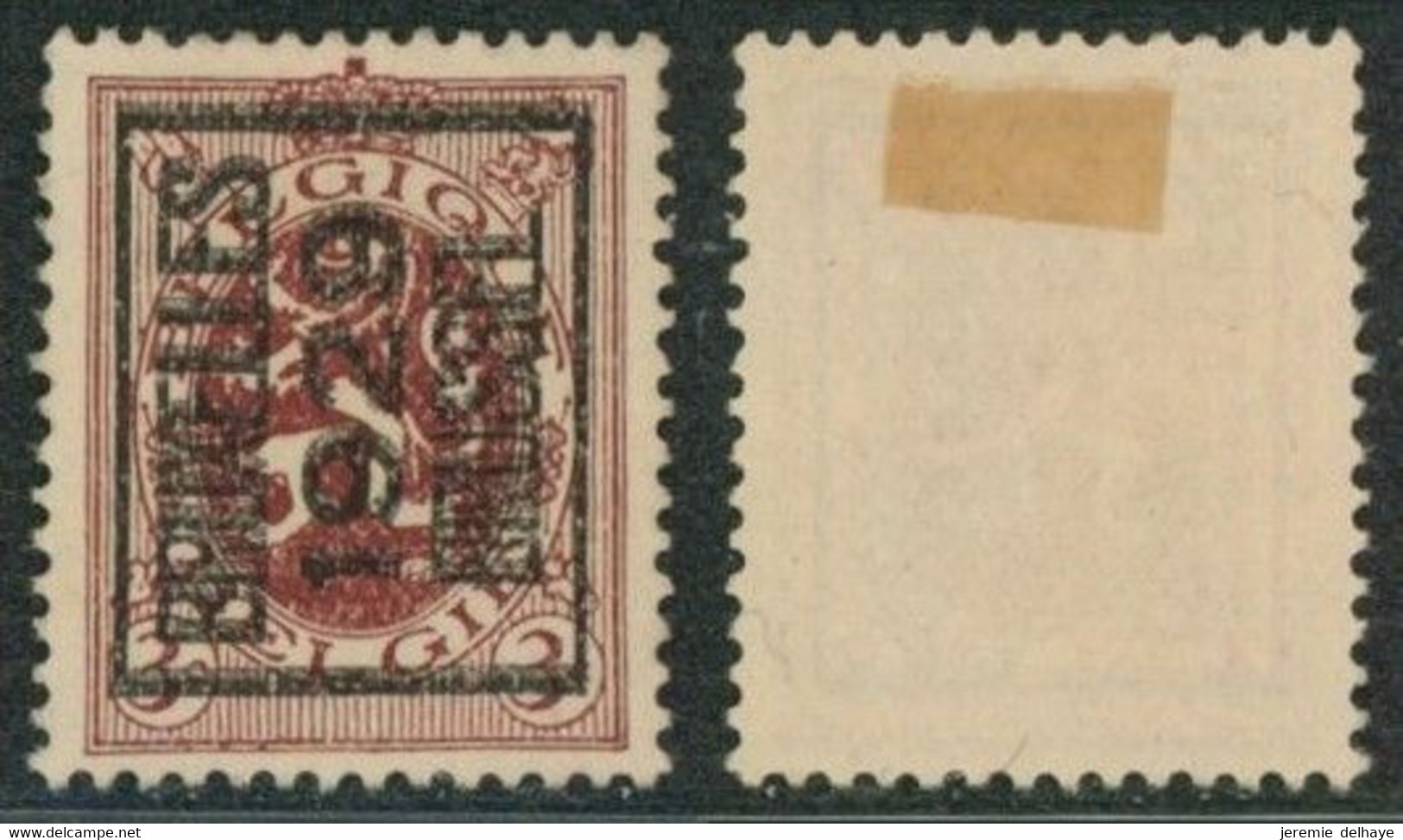 Lion Héraldique - N°278 Préo Typos "Brussel 1929 Bruxelles" (n°202F) / Impression Double - Sobreimpresos 1929-37 (Leon Heraldico)