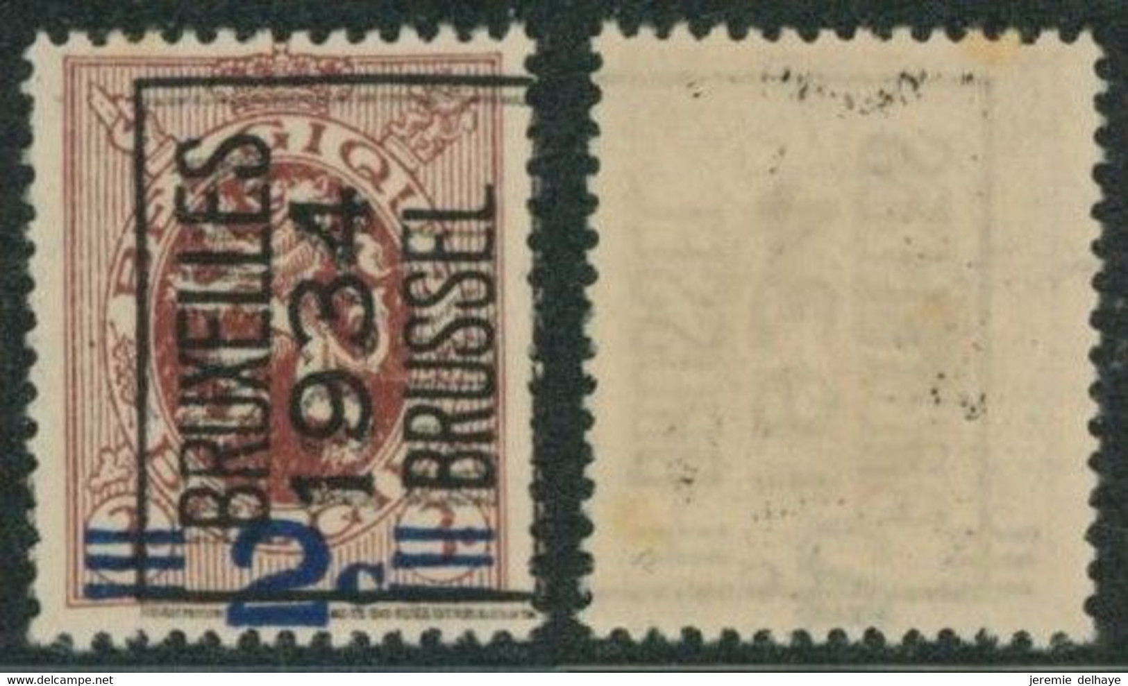 Lion Héraldique - N°315 Préo Typos "Bruxelles 1934 Brussel" (n°272F) / Impression Double - Sobreimpresos 1929-37 (Leon Heraldico)