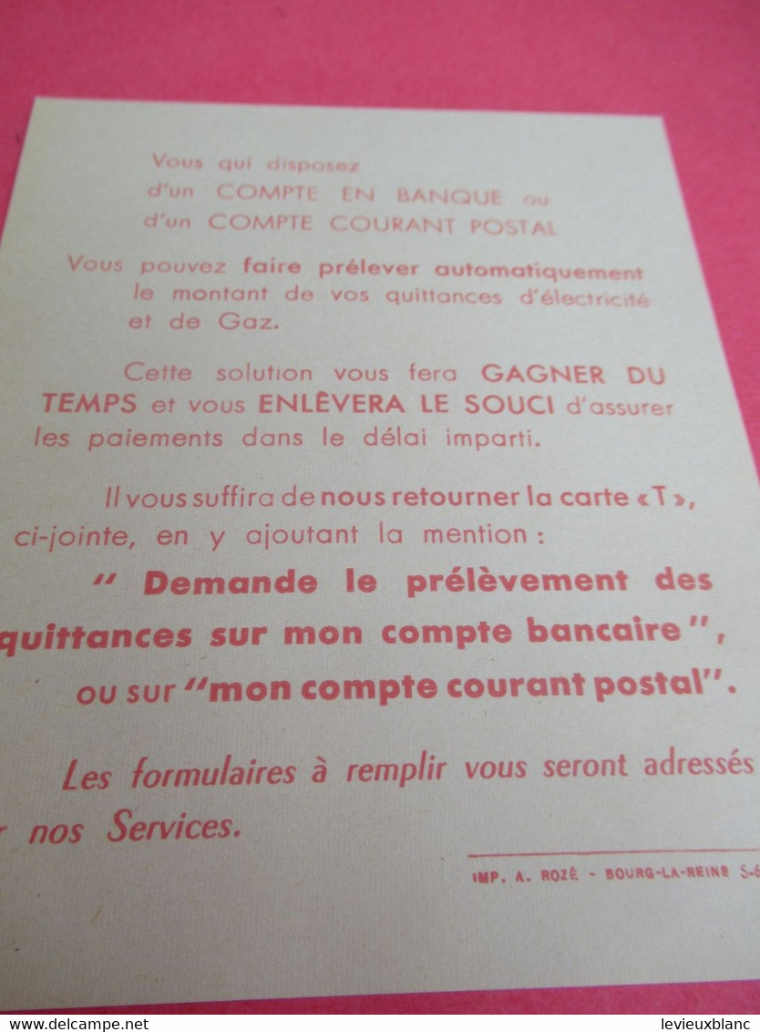 Livret D'Abonné / GAZ De FRANCE/ Distribution Du Gaz  Dans La Proche Banlieue De Paris / 1953              GEF88 - Elektriciteit En Gas