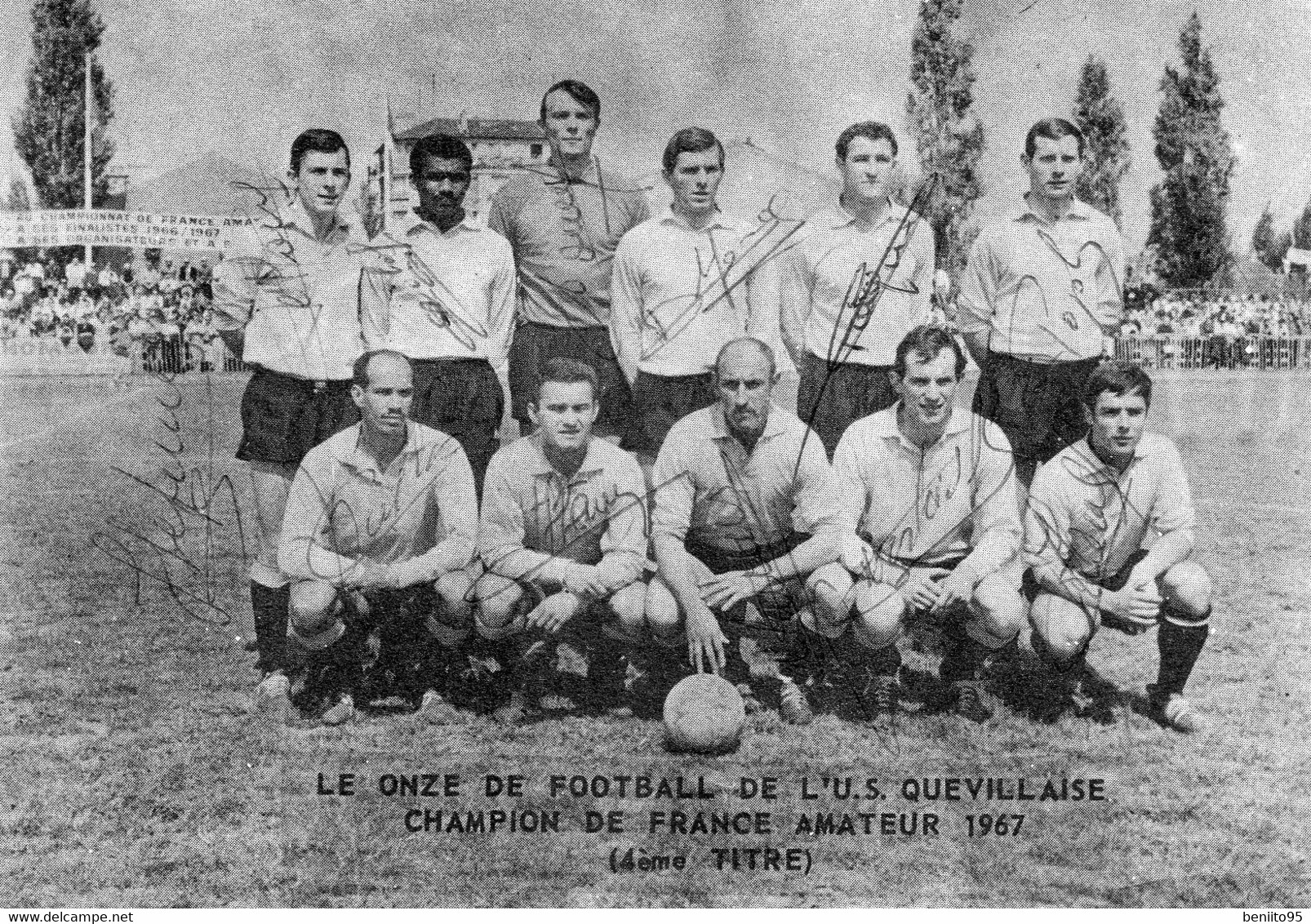 CP De L'équipe 1ère De Football De L'U.S.QUEVILLY En 1967 (avec Dédicaces). - Le Grand-Quevilly