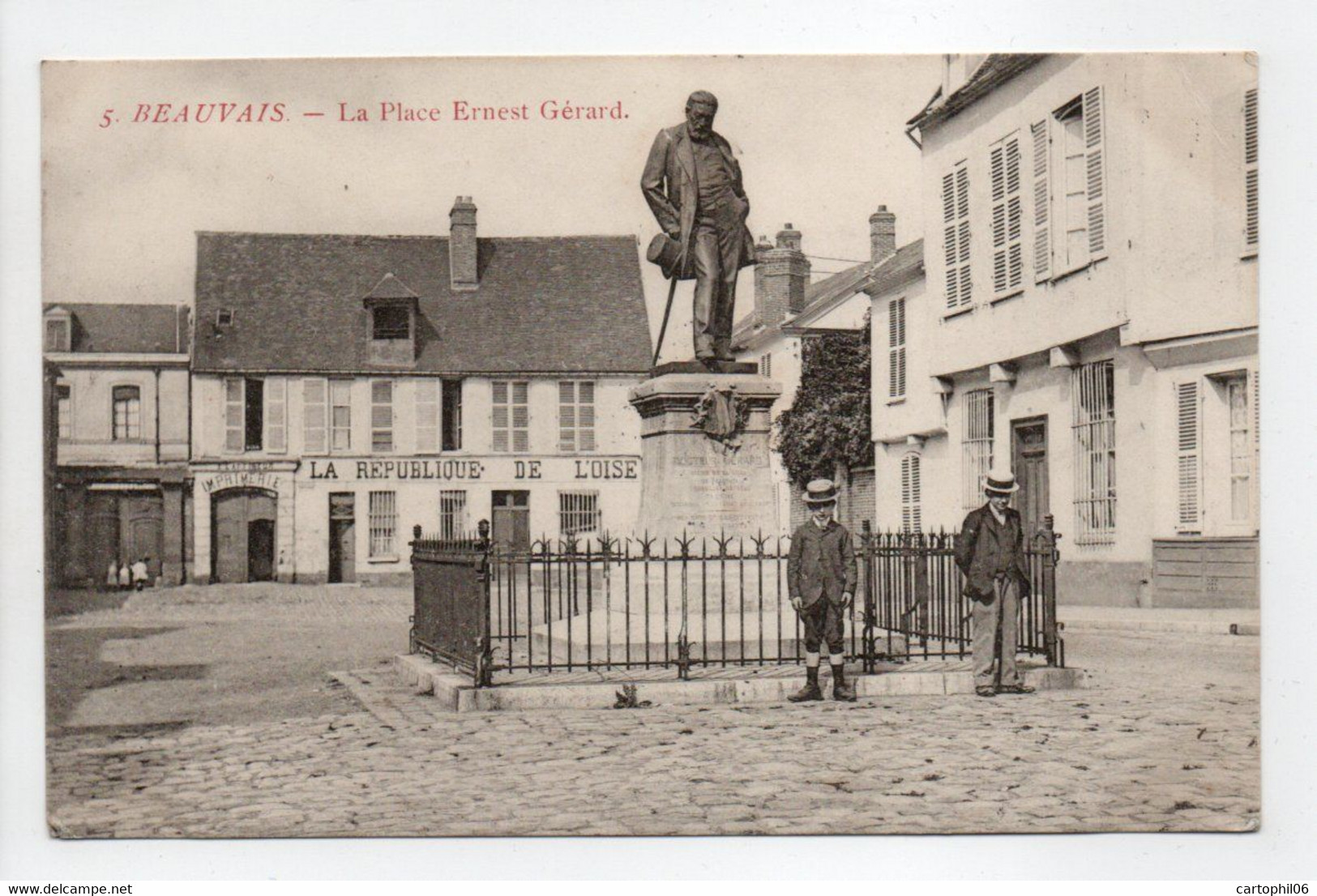 - CPA BEAUVAIS (60) - La Place Ernest Gérard 1909 (IMPRIMERIE LA RÉPUBLIQUE DE L'OISE) - - Beauvais