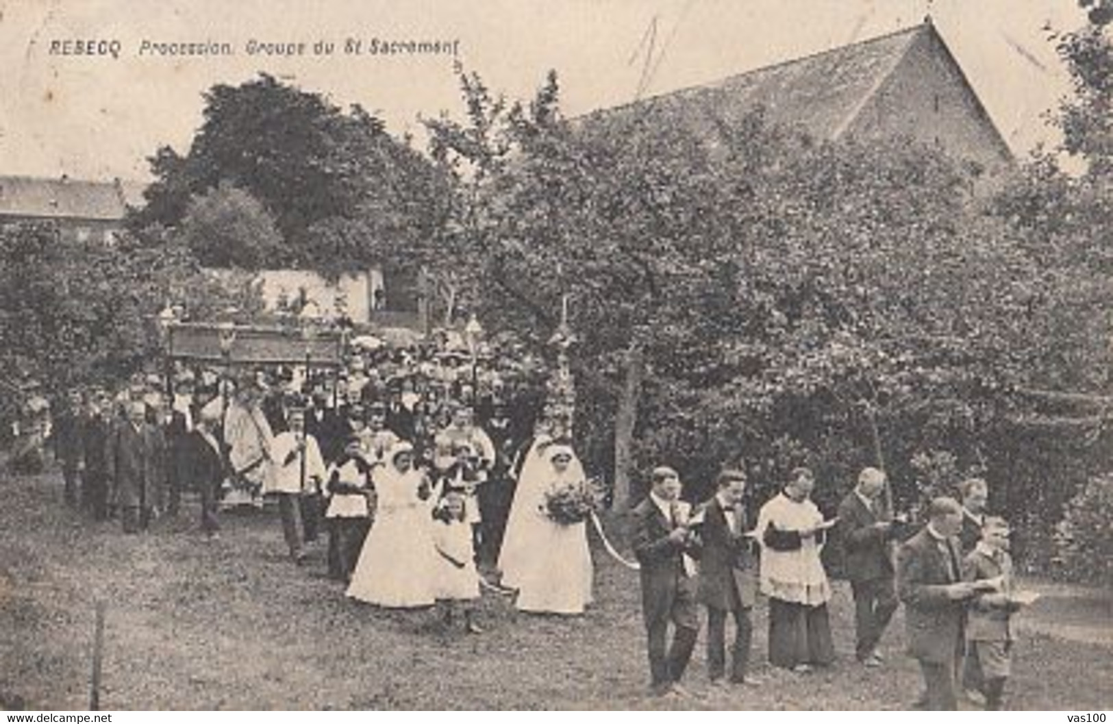 CPA REBECQ- BLESSED SACRAMENT PROCESSION, PEOPLE - Rebecq