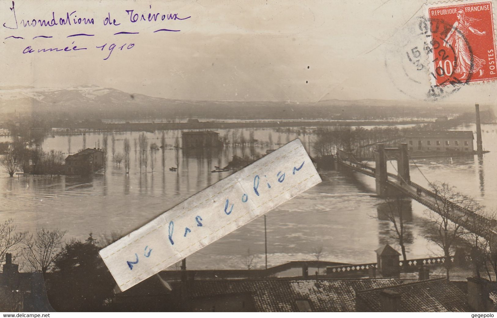 TREVOUX -  Inondations En 1910    ( Carte Photo  ) - Trévoux