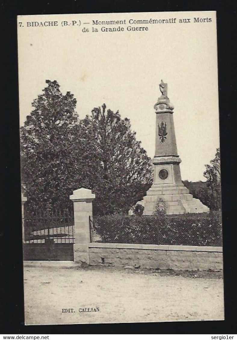 CPA   Pyrénées Atlantiques  64 : Bidache  Monument Commémoratif Aux Morts  De La Grande Guerre - Bidache