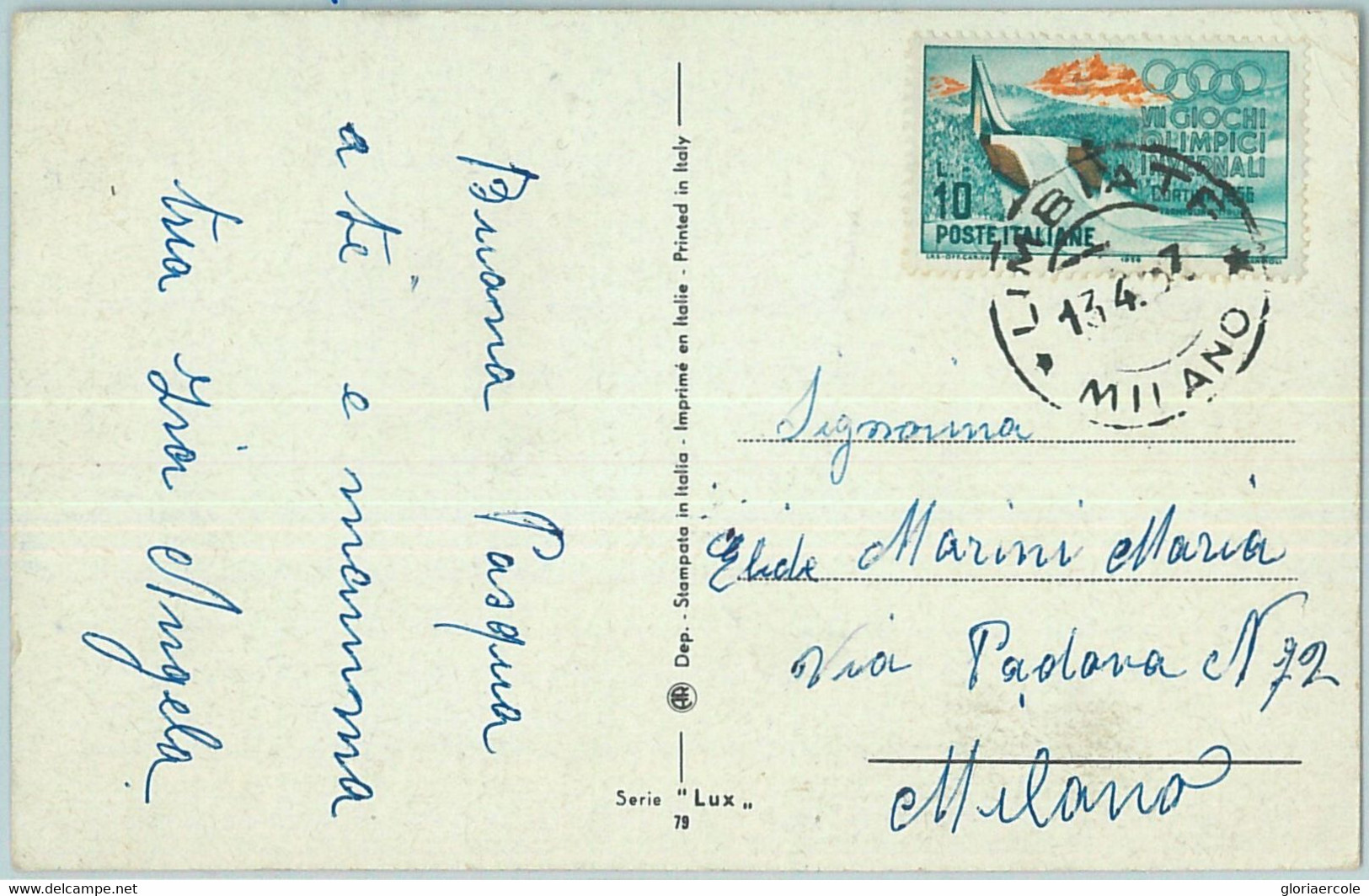 67983 - ITALY - POSTAL HISTORY -   Cortina 1956 Winter Olympic Games - Invierno 1956: Cortina D'Ampezzo