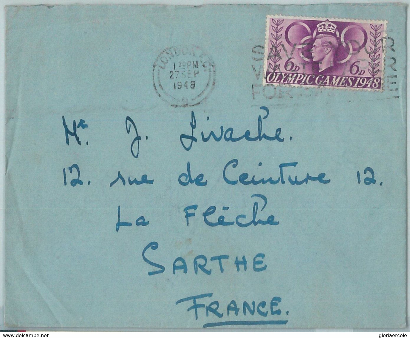 68019 - GB - POSTAL HISTORY -  COVER To FRANCE  1948  Olympic Games - Verano 1948: Londres