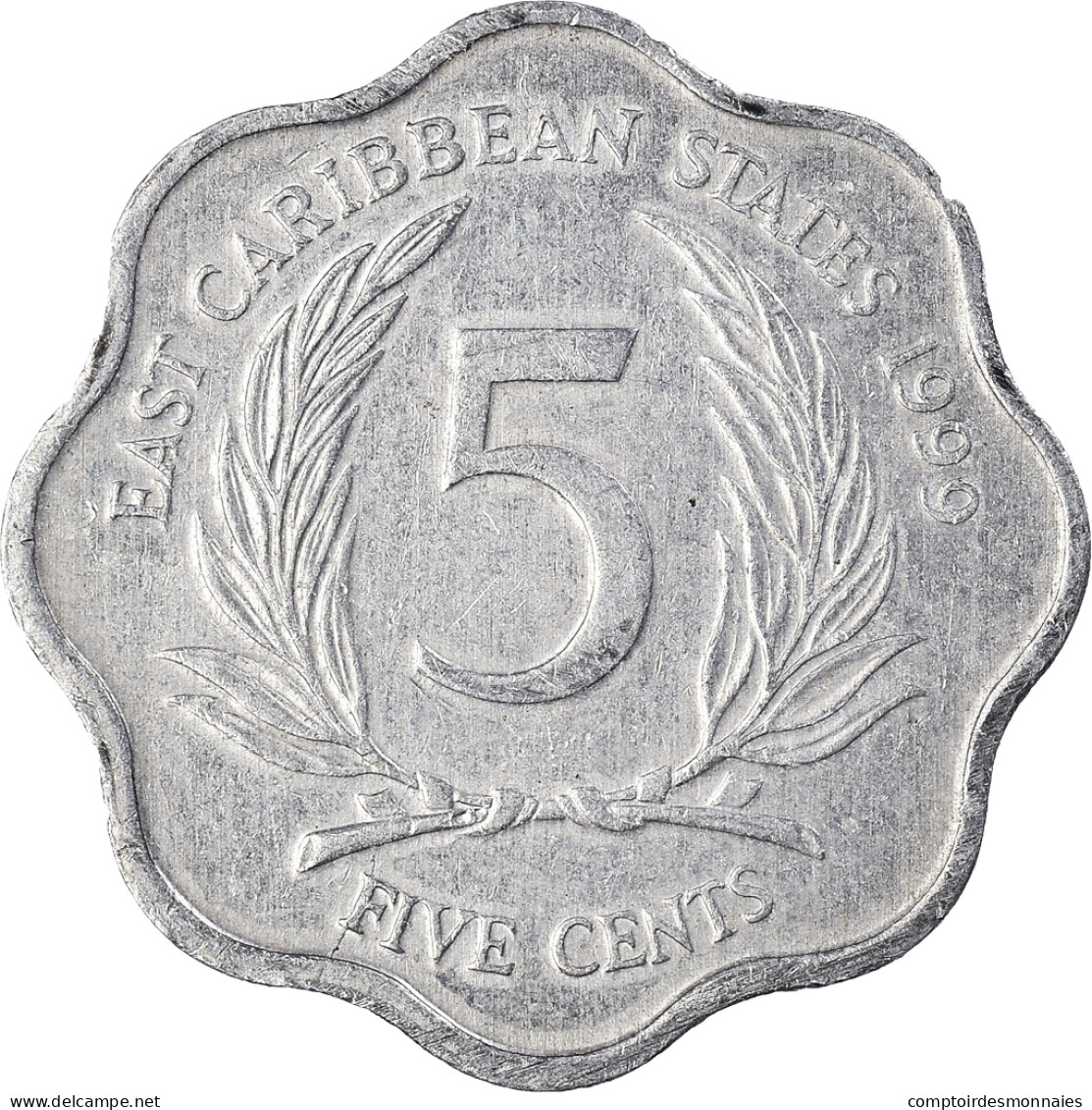 Monnaie, Etats Des Caraibes Orientales, 5 Cents, 1999 - Territoires Britanniques Des Caraïbes