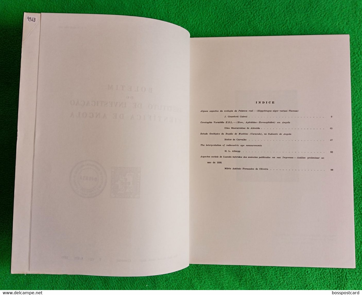 Angola - Boletim Do Instituto De Investigação Científica Nº 7 De 1970 - Minas - Mines - Portugal - Andere Pläne