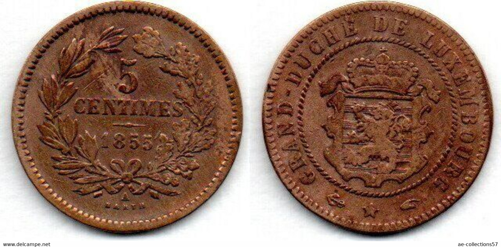 Luxembourg  5 Centimes 1855 A TB+ - Luxembourg