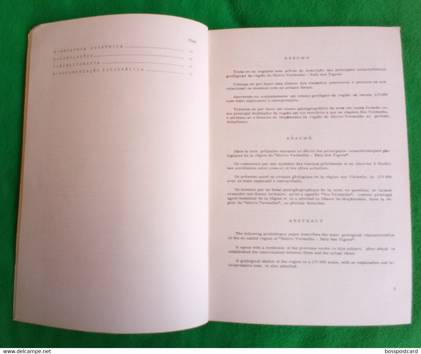 Angola - Nota Prévia Sobre A Geologia Da Região Do Morro Vermelho (Baía Dos Tigres), 1970 - Minas - Mines - Portugal - Otros Planes