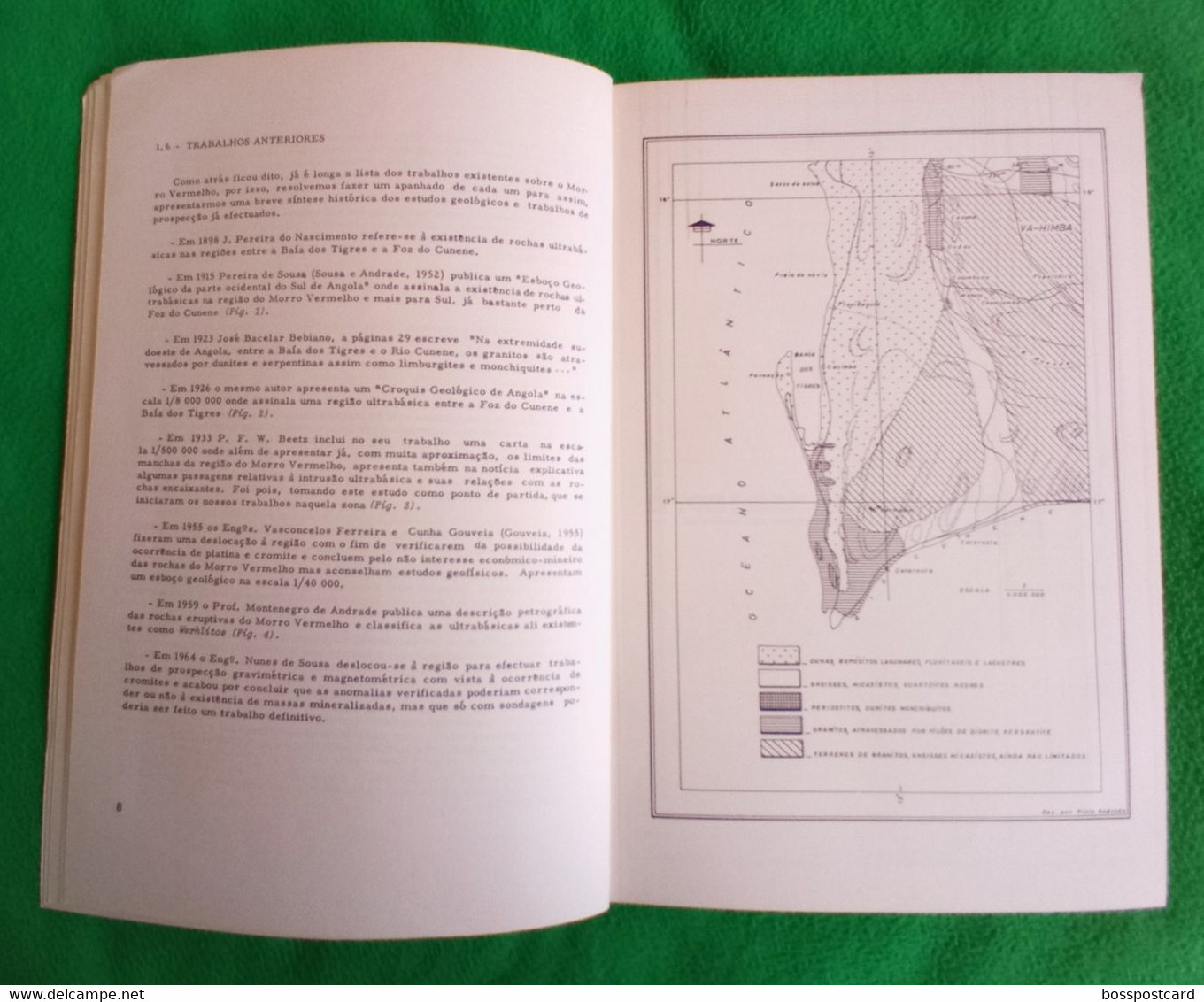 Angola - Nota Prévia Sobre A Geologia Da Região Do Morro Vermelho (Baía Dos Tigres), 1970 - Minas - Mines - Portugal - Otros Planes