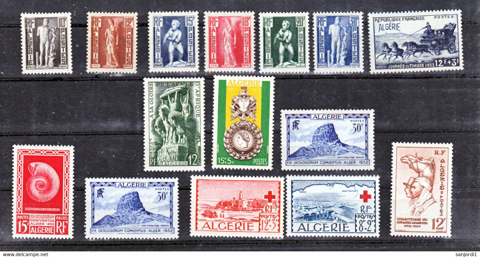 Algérie 288/302  1952 Neuf Avec Trace De Charnière* TB Mh Con Charnela Cote 43.5 - Années Complètes